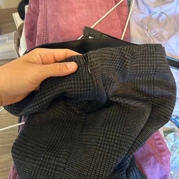 H&m Gray Plaid Leggings/dress pants skinny stretchy high waisted - Picture 6 of 7